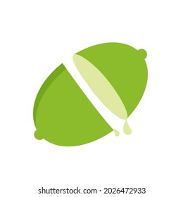 Zitronenscheiben-Logo einzeln auf Weiß