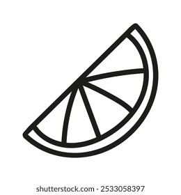 Lemon slice for menu or recipe. Hand drawn doodle illustration.