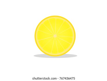 Lemon slice on white background. Vector
