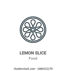 Lemon slice outline vector icon. Thin line black lemon slice icon, flat vector simple element illustration from editable food concept isolated stroke on white background