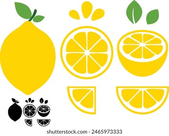 Lemon Slice Set of Vector