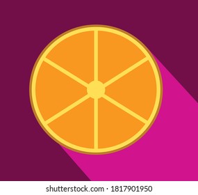Lemon slice with shadow. Vector style illustration.