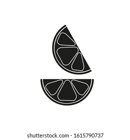 Lemon slice vector icon formed with simple shapes