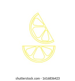 Lemon slice vector icon formed with simple shapes