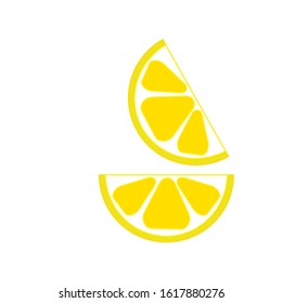 Lemon slice vector icon formed with simple shapes