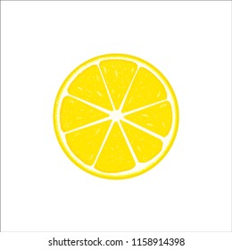 Lemon slice vector icon illustration on white background.