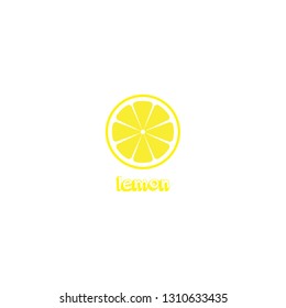 Lemon slice vector icon illustration on white background. Fresh sour vector lemon icon.