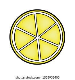 Lemon slice vector icon illustration isolated on white background. Lemon eps icon clip art. Flat style