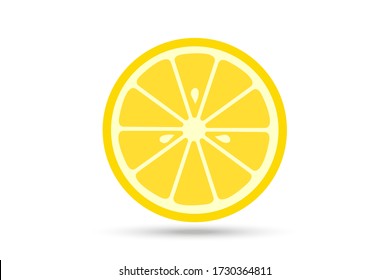 Lemon slice vector icon illustration on white background.