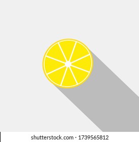 Lemon slice. Vector icon illustration. 