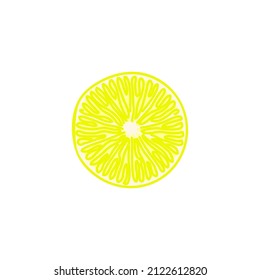 Lemon slice vector icon illustration on white background. Fresh sour vector lemon icon.