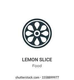 Lemon slice vector icon on white background. Flat vector lemon slice icon symbol sign from modern food collection for mobile concept and web apps design.