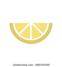 Lemon slice vector icon on white background