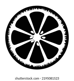Lemon slice vector illustration, lemon icon isolated white background