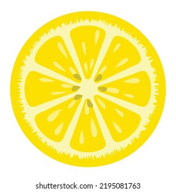 Lemon slice vector illustration, lemon icon isolated white background