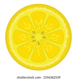 Lemon slice vector illustration, lemon icon isolated white background