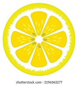 Lemon slice vector illustration, lemon icon isolated white background