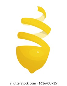 Lemon slice vector illustration on white