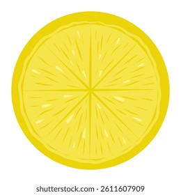 Lemon slice vector illustration, sliced lemon, half lemon. Lemon fruit icon for cards, designs, invitations, logos