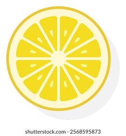 Lemon slice vector isolated on white background