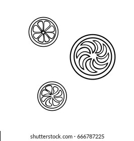 Lemon slice vector line icon isolated on white background. Lemon slice line icon for infographic, website or app. 