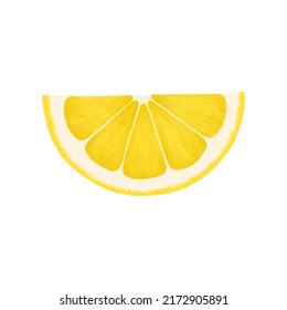 Lemon slice. Vector realistic illustration isolated on white background. Lemon eps icon clip art.