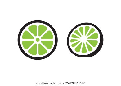 lemon slice vector silhouette isolated in white background