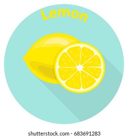 Lemon, sliced slices of lemon, citrus. Flat design, vector illustration, vector.