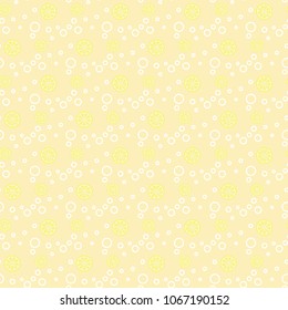 Lemon slices, Abstract seamless pattern with cartoon lemons