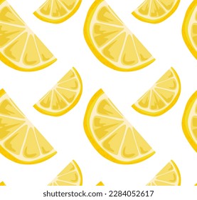 Lemon slices of different sizes. Seamless pattern in vector. Bright and modern pattern. Suitable for prints and backgrounds.