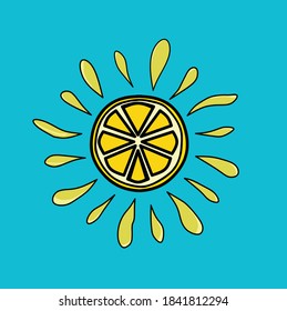 Lemon slices. Fresh citrus, half sliced lemons and chopped lemon. Cut lemons fruit slice and zest for lemonade juice or vitamin c logo. Isolated cartoon vector illustration icons set