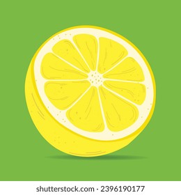 Lemon slices. Fresh citrus, half sliced lemons and chopped lemon. Cut lemons fruit slice and zest for lemonade juice or vitamin c logo. Isolated  vector illustration icons set