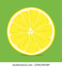 Lemon slices. Fresh citrus, half sliced lemons and chopped lemon. Cut lemons fruit slice and zest for lemonade juice or vitamin c logo. Isolated  vector illustration icons set