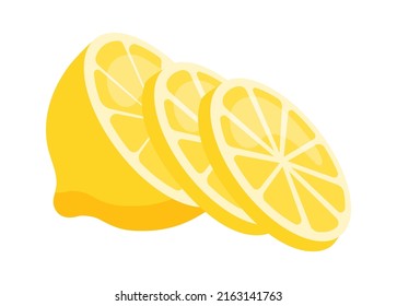 Lemon slices icon. Vector illustration