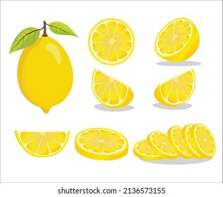 Illustrationen von Zitronen setzen freien Vektorgrafik ein