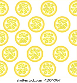 Lemon slices  on white background  seamless