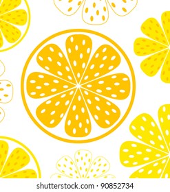 Lemon slices pattern or background - yellow & white