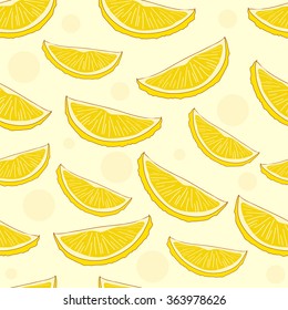 Lemon slices seamless background