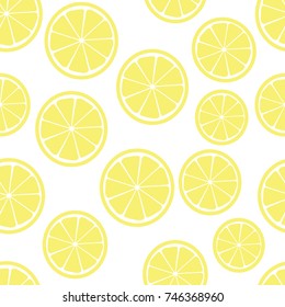 lemon slices seamless pattern