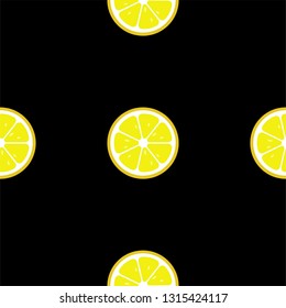 Lemon slices seamless pattern. Flat food vector texture