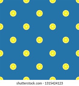 Lemon slices seamless pattern. Flat food vector texture