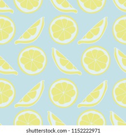 Lemon slices seamless pattern. Great for tableware, party decor, fabric, kitchenware, cafe or restaurant designs. Vector surface pattern design