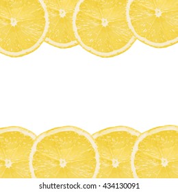 Lemon slices vector background.