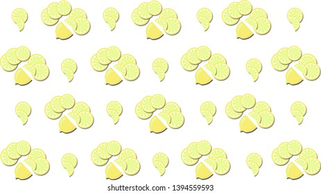 lemon slices in vector on a white background