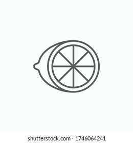 lemon slide icon, lime vector, fruit illustration