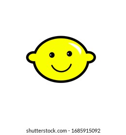 Kawaii con una sonrisa de limón. Ilustración del vector