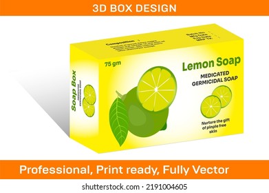 Lemon Soap Box Packaging Design Template..