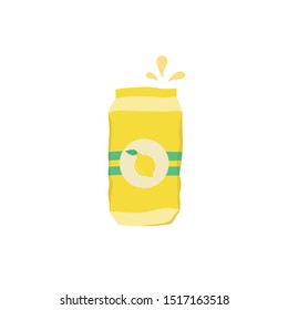 lemon soda can splash concept. 