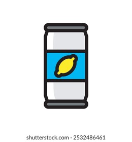 Lemon soda icon design illustration, summer, beach, icon theme vector illustration, isolated on white background. 