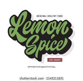 Lemon Spice. Logo Lettering with Script Font. Vector	
